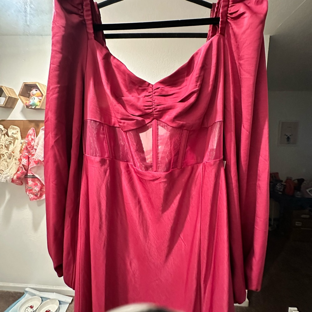 Astr Fuchsia Women's midi dress